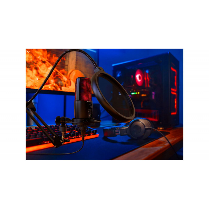 Pachet microfon de studio cu USB Audibax London 800 USB Pro Pack Silver