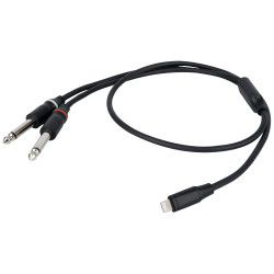 Cablu audio Lightning la 2 Jack 6.3 tata, mono DAP Audio FL-10175-0.75m