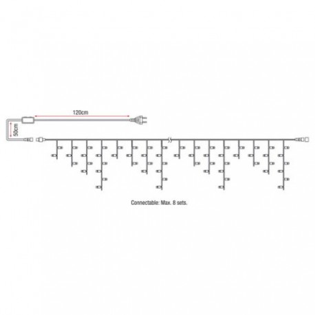 Cablu 144 LED-uri Showtec LED Rubber icicle Light WW