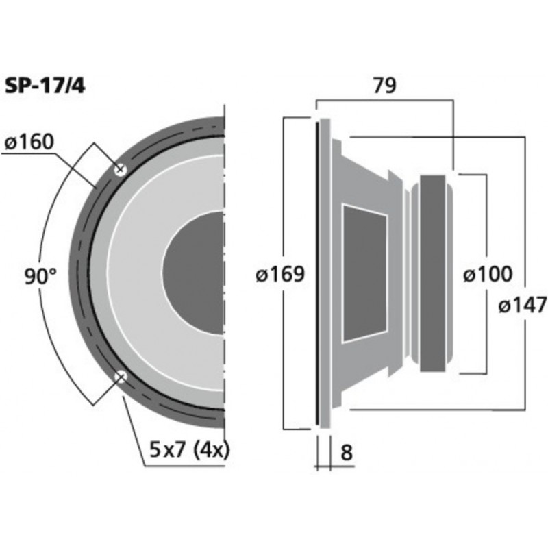 Difuzor universal Monacor SP-17/4